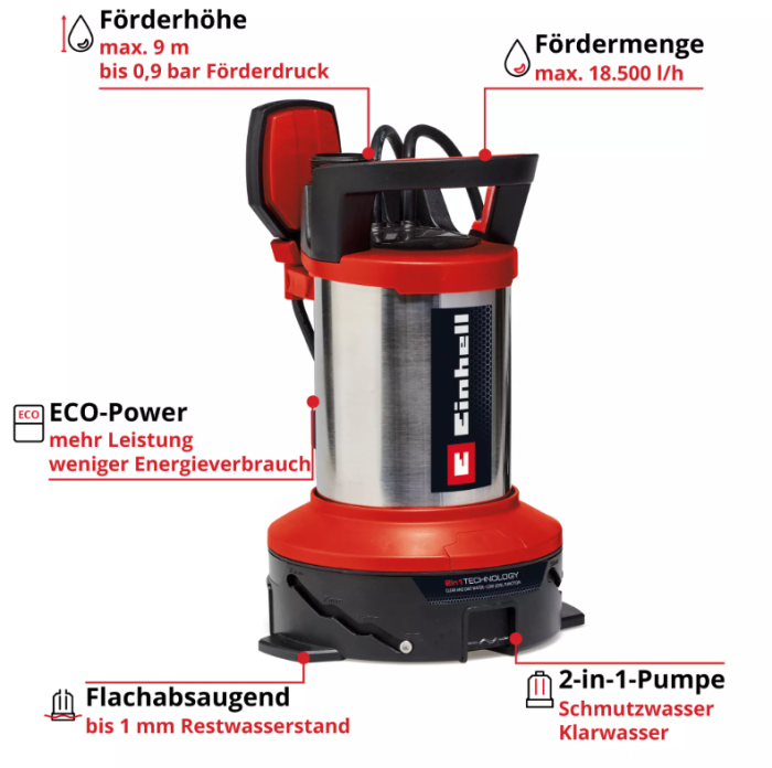 Einhell Schmutzwasserpumpe Flutset GE-DP 7535 N LL ECO, 4181515